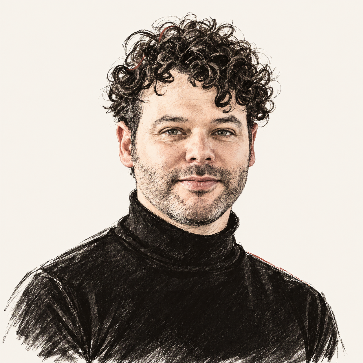 Retrato ilustrado de Roberto G. Sada
